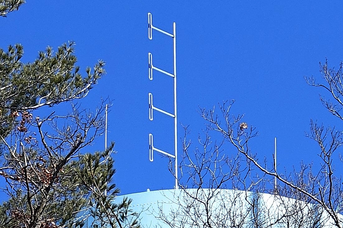 Sinclair antenna in place